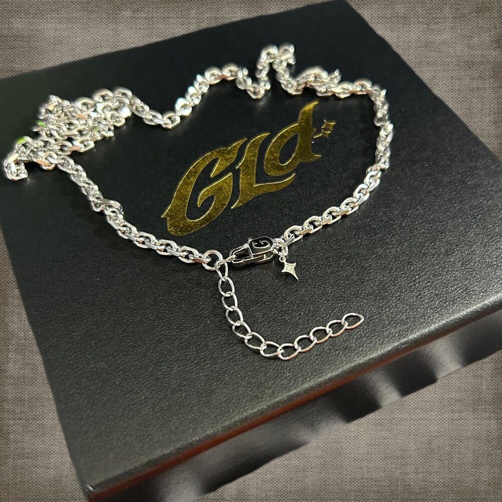 White Gold GLD Box Chain Necklace 20" Can Be Adjusted to 22" NWT